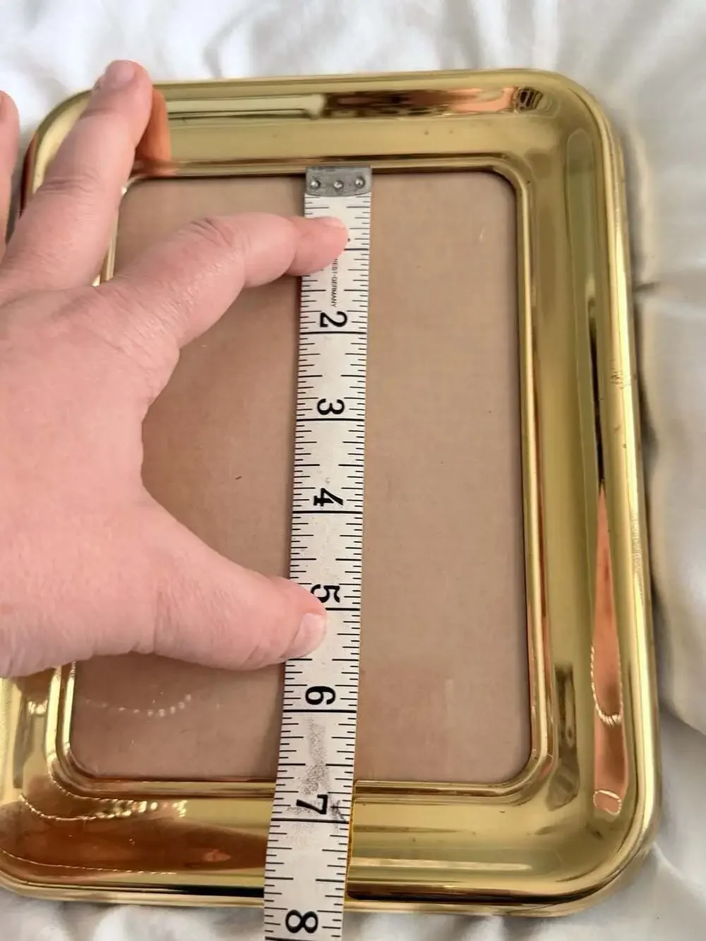 Vintage Brass Picture Frame Rounded Corners Gold Tone 5x7